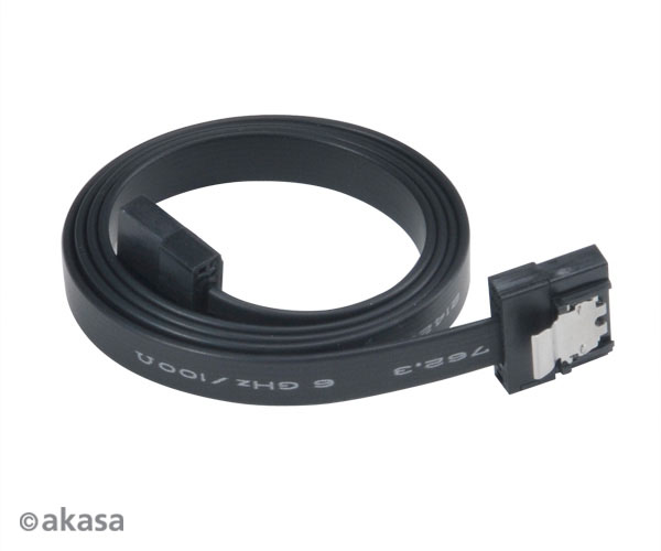 Akasa Super slim SATA cable - 50cm Black, 2pcs bundle