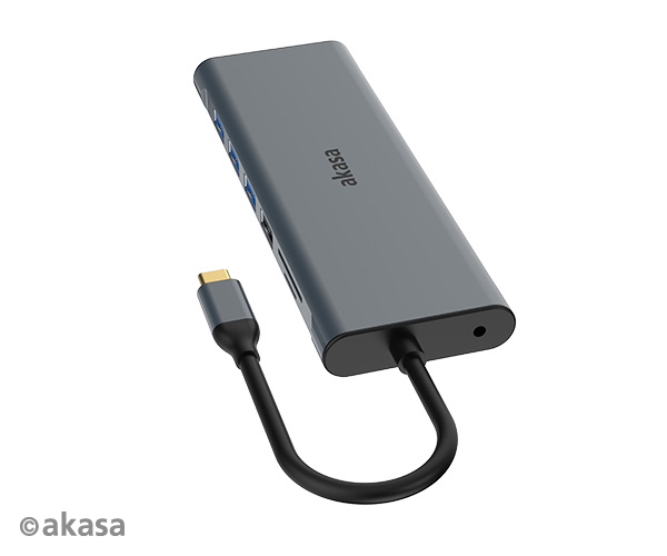 Akasa USB Type-C 14-In-1 Dock(Data / PD Type C, 2 x HDMI, VGA, 3xUSB3.2 Gen1 / 2xUSB 2.0 Type-A,RJ45, SD and Micro SD Card Reader,3.5mm Audio Jack )