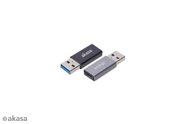 Akasa USB3.1 Gen2 Type-C female to Type-A male adapter,2/pack