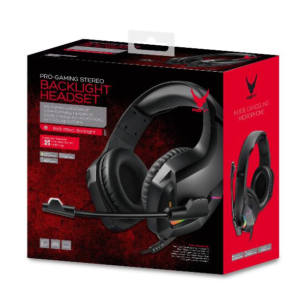 VARR RGB Gaming headphones with a microphone, USB + 3,5 mm, 20Hz-20KHz