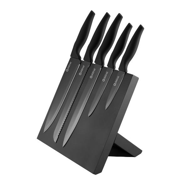 Platinet 5 BLACK KNIVES SET WITH BLACK MAGNETIC BOARD