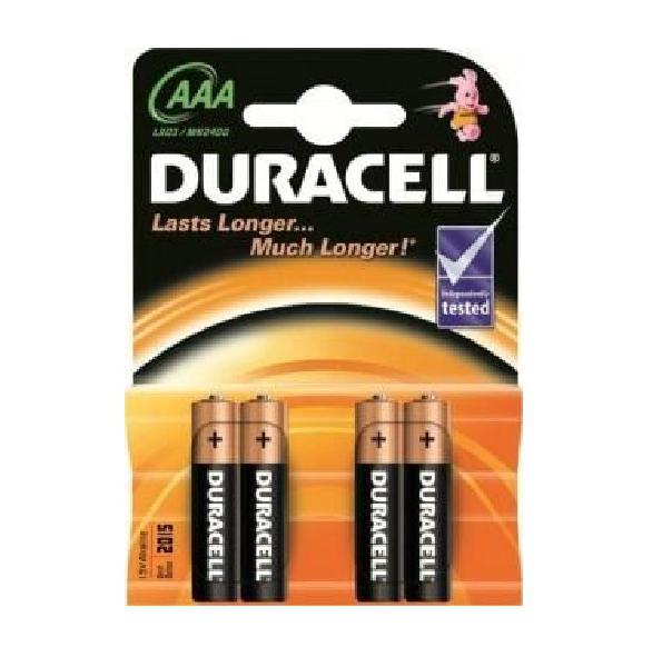 Duracell INDUSTRIAL BATTERY ALKALINE LR03/AAA ECO PACK *4 (Plastic), multipack