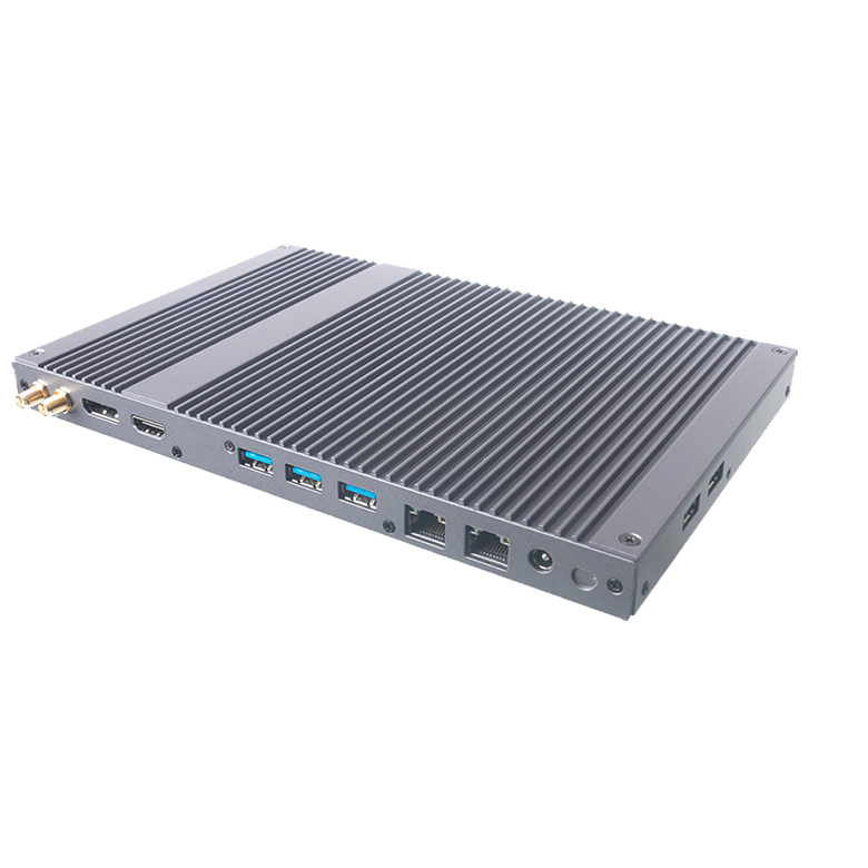 Giada MiniPC barebone DF610 i5-10210U, Fanless, 2xSO-DIMM DDR4, M2 for SSD, M2 for WiFi, 2xGBit Lan Realtek, MiniPCIe for 4G, SIM-Card slot, 5x USB3.2 gen2, 1xDP, 1x HDMI, audio, 1 x COM