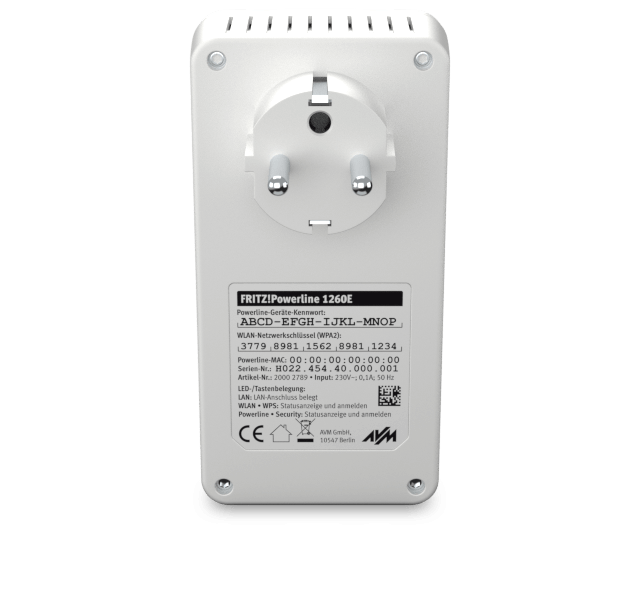 AVM FRITZ!Powerline 1260E WLAN Set Edition, WiFi extender via Powerline, AC+N, Mesh