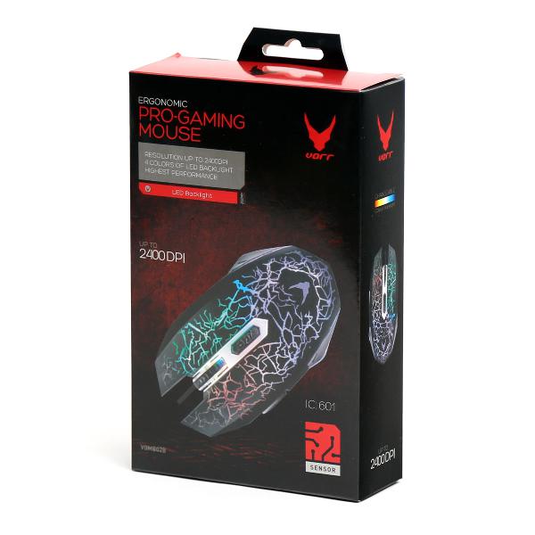 VARR VGM-B02 Gaming Mouse, 800-1200-1600-2400 dpb, LED, black, 1,5m USB cable