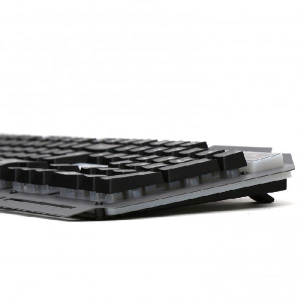 VARR VGK100 multimedia gaming keyboard, metal, LED< black, 1,5m USB, 3 mm key strole, 0,8 kgf / 50gf force, inc phone stand