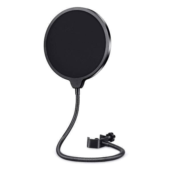 VARR Gaming / Vlogging microphone POP filter - 15,5 cm - arm lengte 35 cm, 4 cm mounting clamp