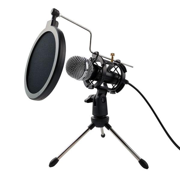 VARR Gaming / Vloggin microphone scenic jack 3,5mm + POP filter + SHOCK basket + tripod + adapter