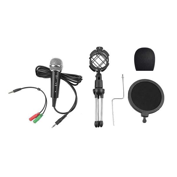 VARR Gaming / Vloggin microphone scenic jack 3,5mm + POP filter + SHOCK basket + tripod + adapter