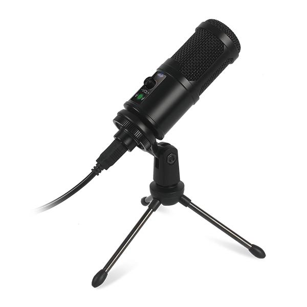 VARR VGMTB2 Gaming/Vlogging desktop microfoon met tripod en sponge - condensor cardoid: geschikt voor podcasts, vlogs, zang en spraak opnames - optimale afstand 15-30 cm, 1,5m USB