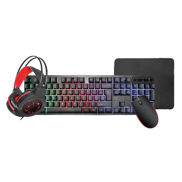 VARR Gaming set: keyboard, mouse, mousepad, headset, kabel 1,5 USB