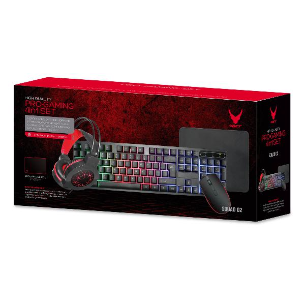 VARR Gaming set: keyboard, mouse, mousepad, headset, kabel 1,5 USB