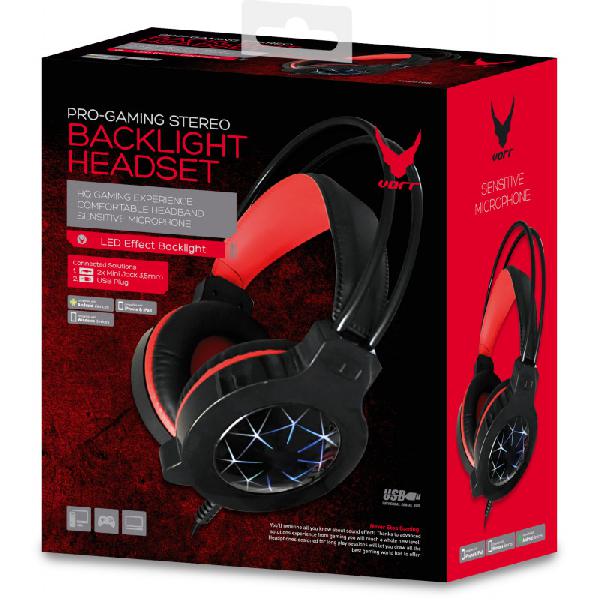 VARR VH6010B over-ear gaming headset met microhone en LED backlight