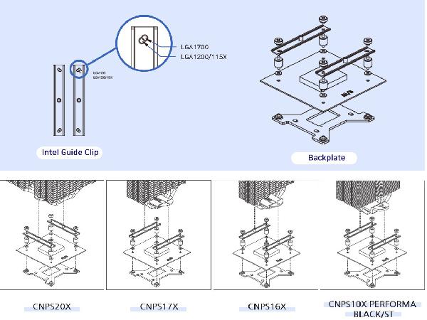 Zalman ZM-1700MKA, Intel LGA 1700 Mounting Kit for CNPS10x Performa, CNPS16x, CNPS17x, CNPS20x