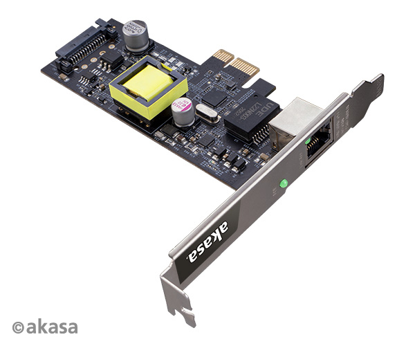 Akasa 2.5G PCIe Network Card with PoE up to 25.5W