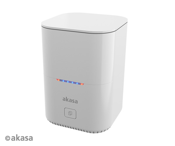 Akasa DuoDock MX, Dual M.2 PCIe NVMe SSD Docking Station with Offline Clone, White