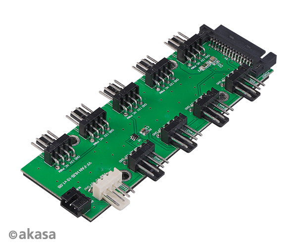 Akasa FLEXA FP10H, expands PWM fan header, 1 to 10, with 30CM cable (10 fans on 1 pwm connection)