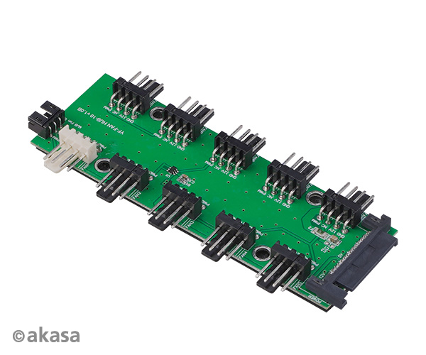 Akasa FLEXA FP10H, expands PWM fan header, 1 to 10, with 30CM cable (10 fans on 1 pwm connection)