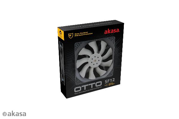 Akasa OTTO SF12, Airflow Optimised, IP68 water resistant fan, 4pin PWM, 2000RPM, 12cm