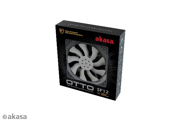 Akasa OTTO SF12, Airflow Optimised, IP68 water resistant fan, 4pin PWM, 2000RPM, 12cm