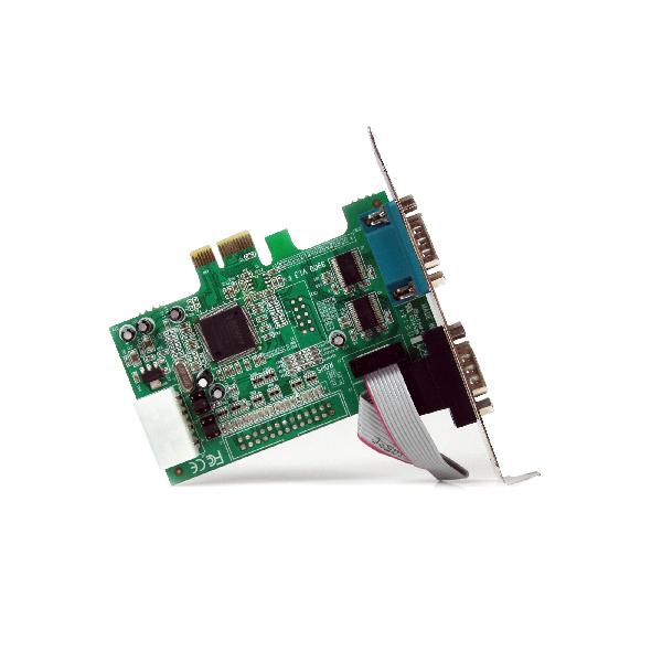 Startech 2 port pcie serial adapter card, native pci express rs232 seri-ele kaart met 16550 uart, pcie laag profiel - rs-232 x 2 - voor p/n: bndtb10gi, bndtb210gsfp, bndtb310gndp, bndtb410gsfp, bndtb4m2e1, bndtbus