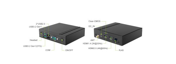 Giada Android MiniPC DN76, RK3568 quad core Cortex-A55, Mali-G52, 2 GB, 16GB emmc SSD, Android 11, 1*USB3.2gen1(OTG),1*USB3.2gen1, 2*USB2.0, 2*HDMI, GBit LAN, SIM slot, 116*107*30 mm - JAHC support