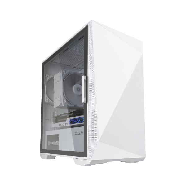 Zalman Z1 Iceberg White - mATX Mid Tower PC Case/ Pre-installed fan : 2 x 120mm fan in front & 1 x 120mm fan in rear/ Support up to 240mm radiator at front/Top/ Drive bays : 2 x 2.5/3.5 & 3 x 2.5/ Tempered glass on left side/ Dimension : 360(D) x 210