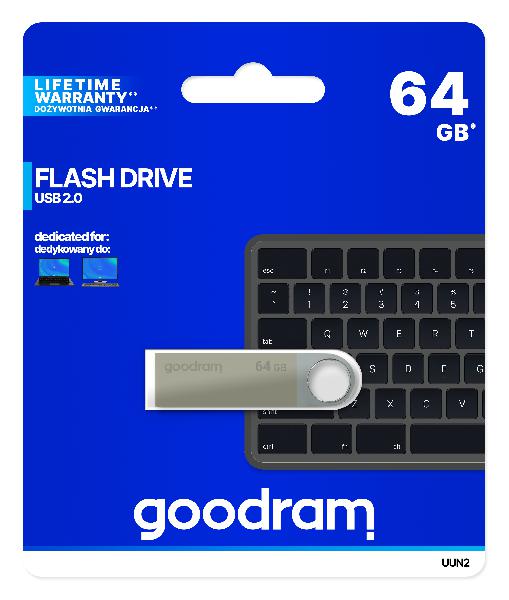 GOODRAM 64GB UUN2 SILVER USB 2.0