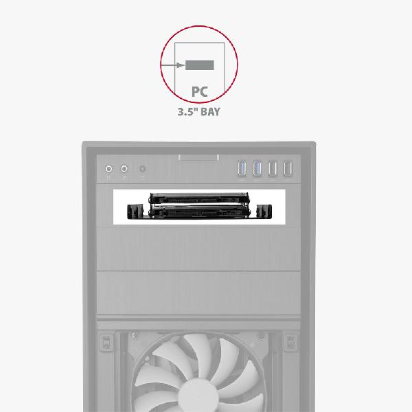 AXAGON RHD-225 Reduction for 2x 2.5 HDD into 3.5 position