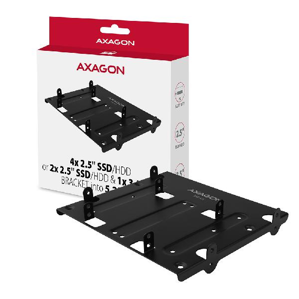 AXAGON RHD-435 Reduction for 4x 2.5 HDD (2x 2.5 HDD/SSD & 1x 3.5 HDD) into 5.25 position, black