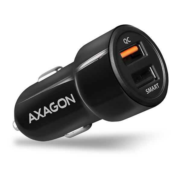 AXAGON PWC-QC5 car charger Smart 5V 2,4A + QC3.0, 30W, black *USBAF