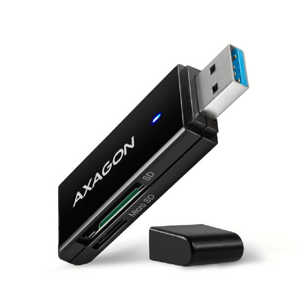 AXAGON CRE-S2N External SLIM card reader 2-slot & lun SD/microSD *USBAM *SDF *MSDF