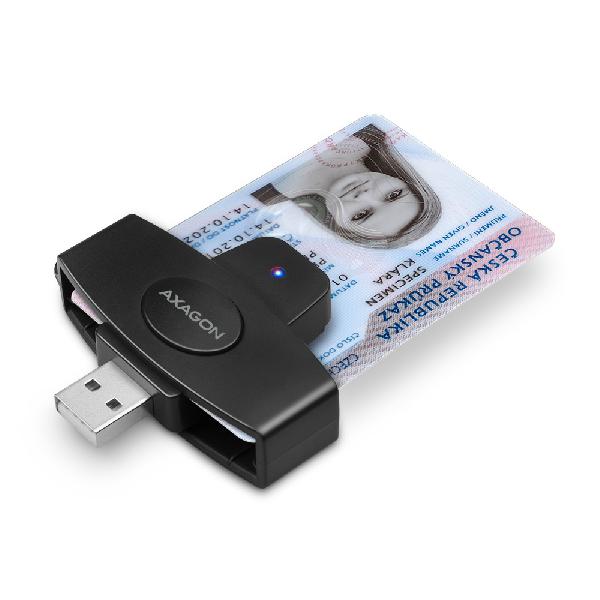 AXAGON CRE-SM5 USB Smart Card PocketReader *USBAM *ID