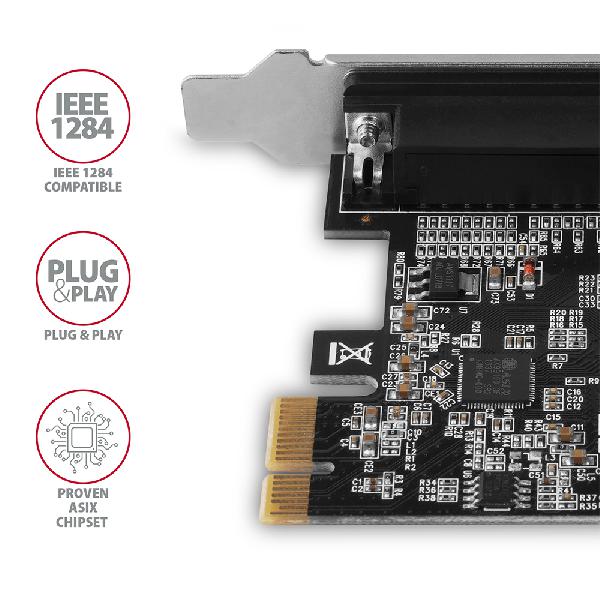 AXAGON PCEA-P1N PCIe Adapter 1x parallel port adapter w. SP & LP *PCIEM