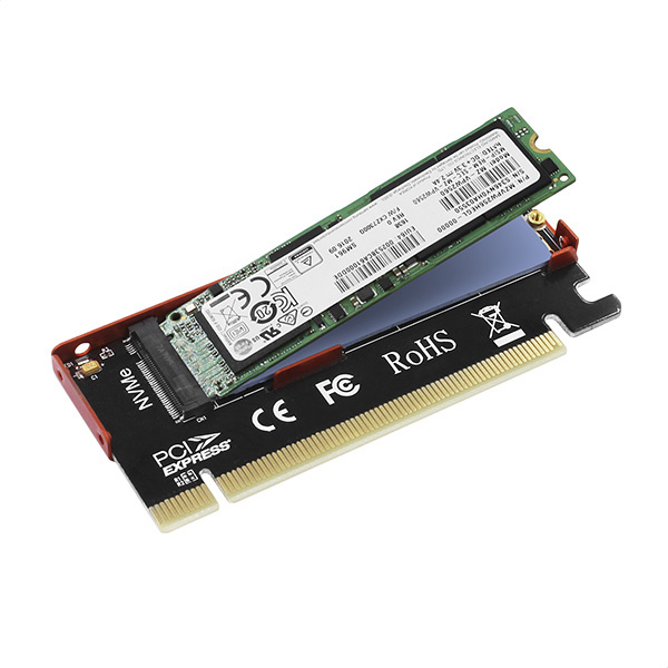 AXAGON PCEM2-S PCI-E 3.0 16x - M.2 SSD NVMe, up to 80mm SSD, low profile, cooler *PCIEM *M.2