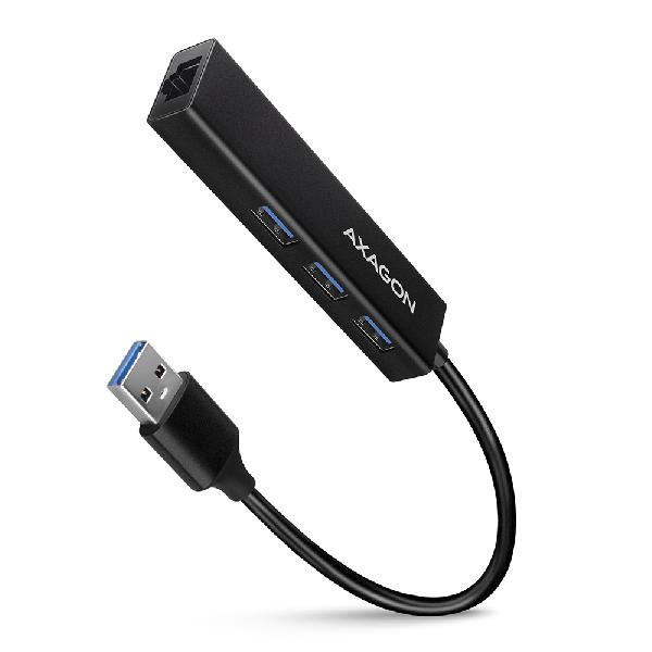 AXAGON HMA-CR3A 3x USB-A + SD/microSD, USB3.2 Gen 1 hub, metal, 20cm USB-A cable *USBAM *USBAF *SDF *MSDF
