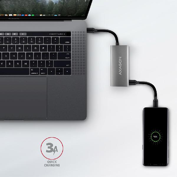 AXAGON HMC-4G2 2x USB-A + 2x USB-C, USB-C 3.2 Gen 2 10Gbps hub, 13cm USB-C cable *USBCM *USBCF *USBAF