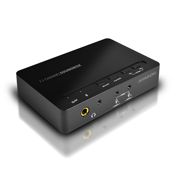 AXAGON ADA-71 USB2.0 - SOUNDbox real 7.1 Audio Adapter, SPDIF *USBAM *B5 *3,5MMF *RCAF *TOSF *COAXF *6,3MMF