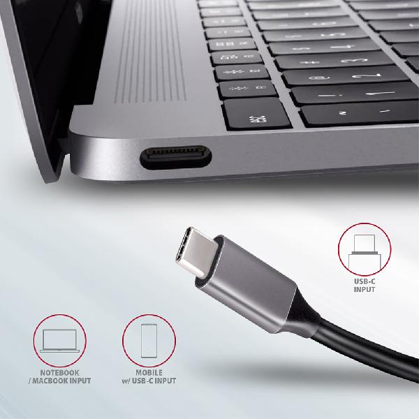 AXAGON HMC-5 2x USB-A, HDMI, SD/microSD, USB 3.2 Gen 1 hub, PD 100W, 20cm USB-C cable *USBCM *USBCF *HDMIF *USBAF *SDF *MSDF