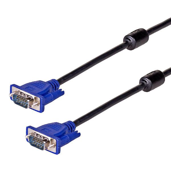 Akyga VGA HD15M/HD15M afgeschermde VGA kabel met 2x ferriet kern 1.5 meter *VGAM