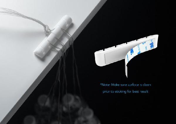 Akasa Cable Cord Holder, 3x3-port + 2x5-port, white colour