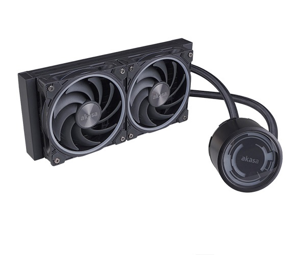 Akasa SOHO 240 Dusk Edition,Dual radiator liquid CPU cooler ARGB LED, Black