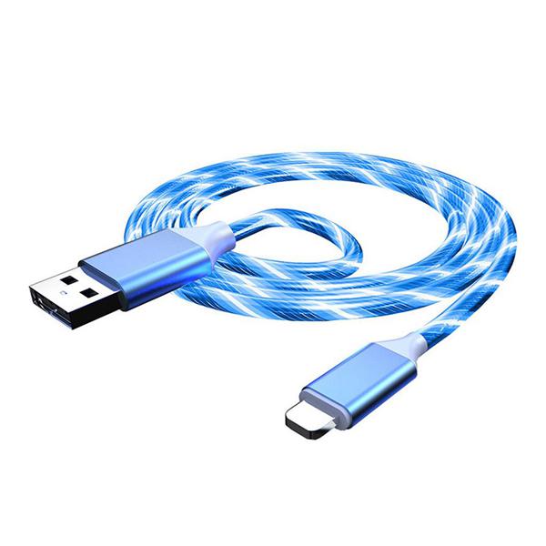 Platinet USBA to Lightning LED cable BLUE - 1,5A, 1m *USBAM, *LIGHTNINGM