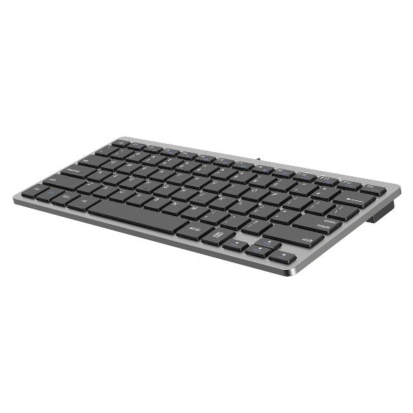 Platinet K120 mini keyboard, zwart-zilver, USB, stille, ergonomische platte toetsen