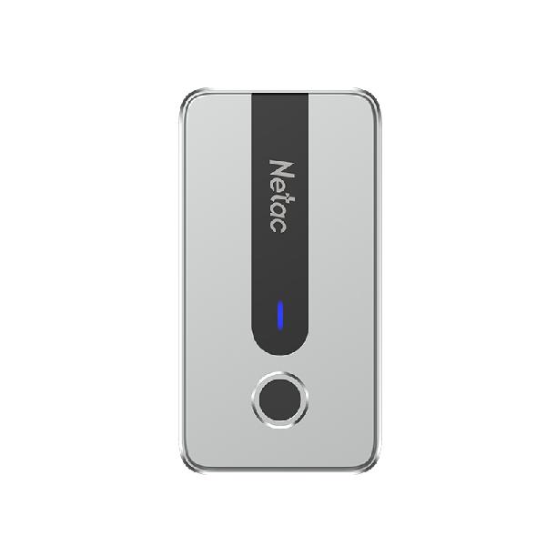 Netac Z11 USB 3.2 Gen 2 Type-C External SSD 1TB, AES 256-bit Fingerprint Encryption, R/W up to 550MB/480MB/s,with USB-C to USB-A cable and USB-A to USB-C adapter