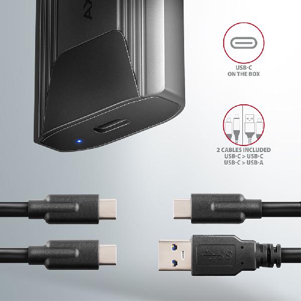 AXAGON EEM2-GTSA USB-C 3.2 Gen 2 - M.2 NVMe SSD THIN SCREWLESS box