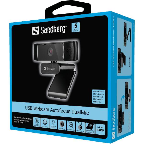 Sandberg USB Webcam Autofocus DualMic