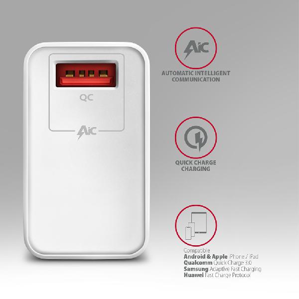 AXAGON ACU-QC19W wall charger 1x QC3.0/AFC/FCP/SMART, 19W, white