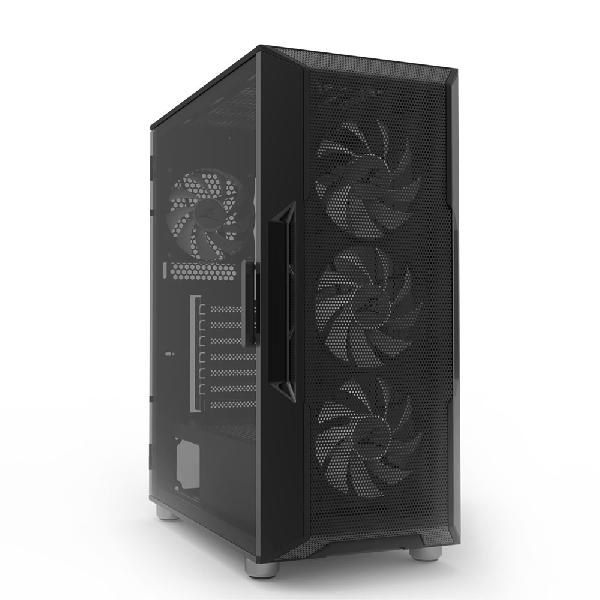 Zalman I3 Neo Black ATX Mid Tower PC Case, Mesh front for efficient cooling, Pre-installed fan: 3 x 120mm RGB LED front, 1 x 120mm RGB LED rear, 2 x 3.5, 3 x 2.5, Tempered Glass window left, 422(D) x 219(W) x 484(H)mm