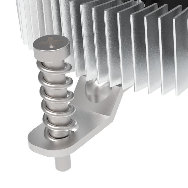 Akasa Intel LGA1700, Aluminium low profile screw+backplate cooler, PWM